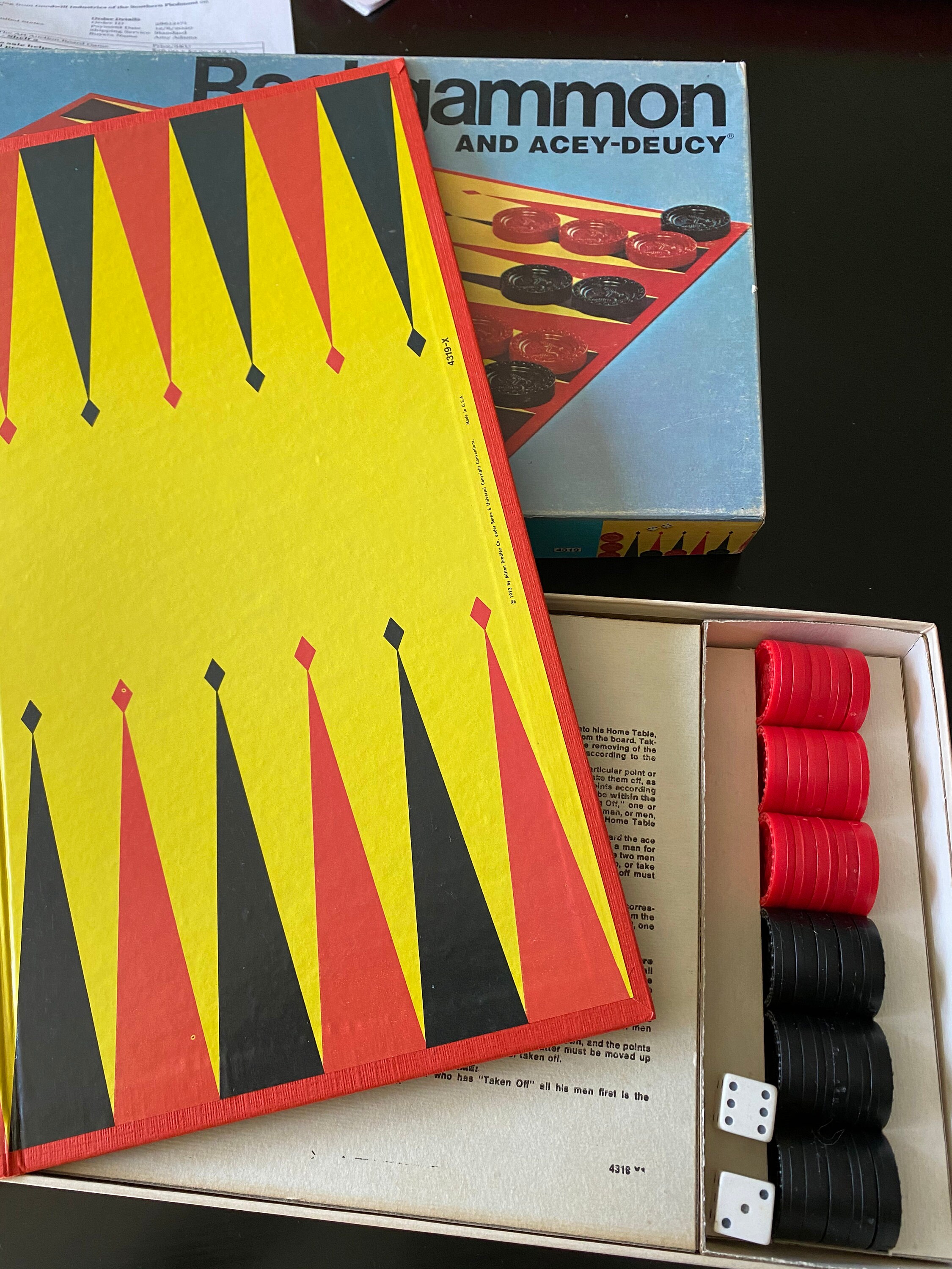 Vintage 1973 Backgammon Acey-duecy and Checkers Game Set - Etsy