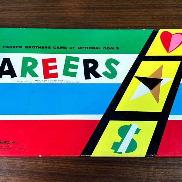 Vintage 1958 Edition Careers Board Game - Parker Brothers - Complete - Good Condition - Pens marks on board and box