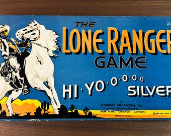 Vintage 1938 Lone Ranger Game by Parker Brothers - Complete - Game Parts Still Sealed