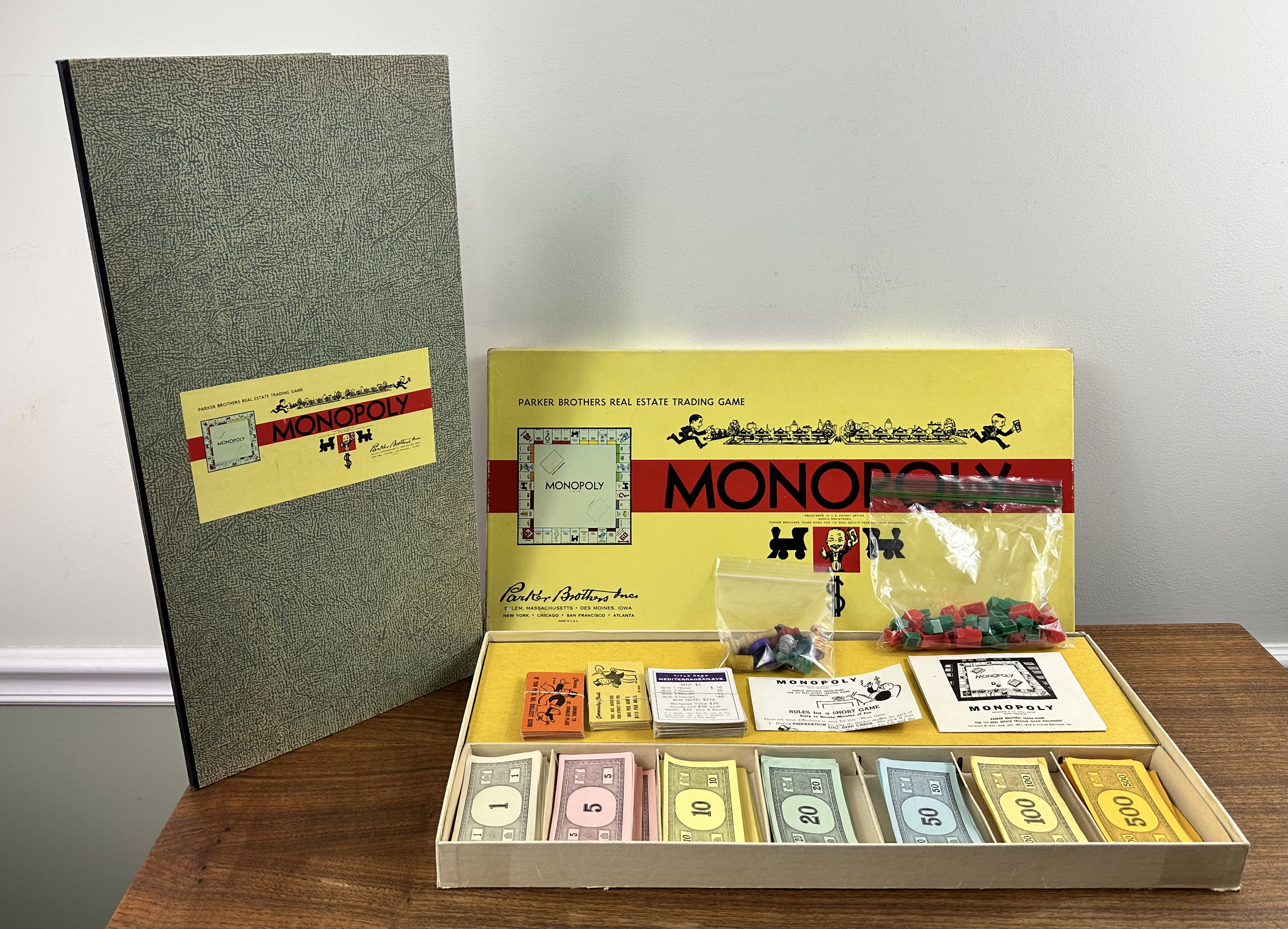 Vintage 1954 Monopoly Game by Parker Brothers: Yellow Box Edition