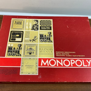 Vintage 1964 Monopoly Game: Parker Brothers Red Oversize Box - Etsy