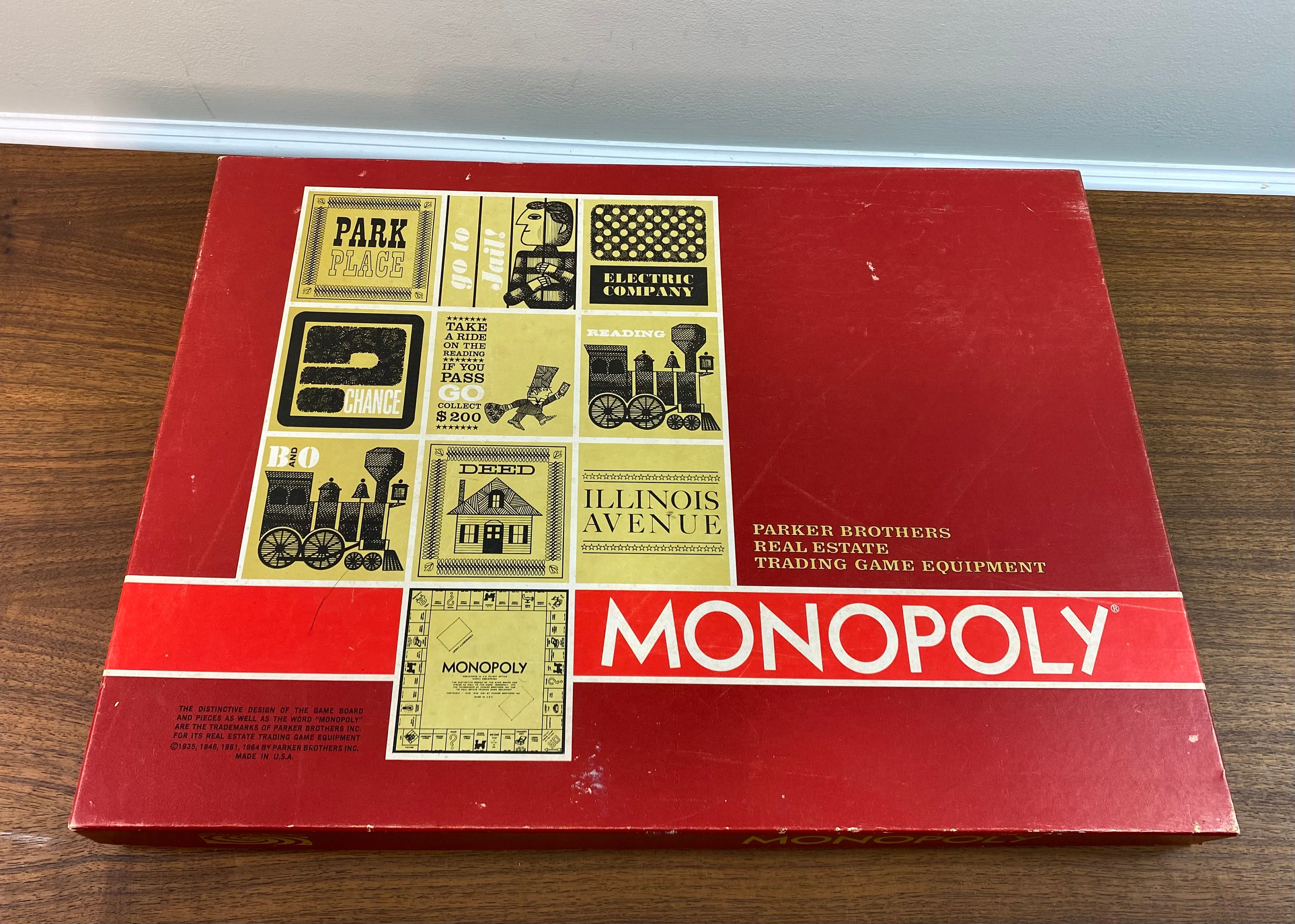 Vintage 1964 Monopoly Game by Parker Brothers Red Oversize - Etsy
