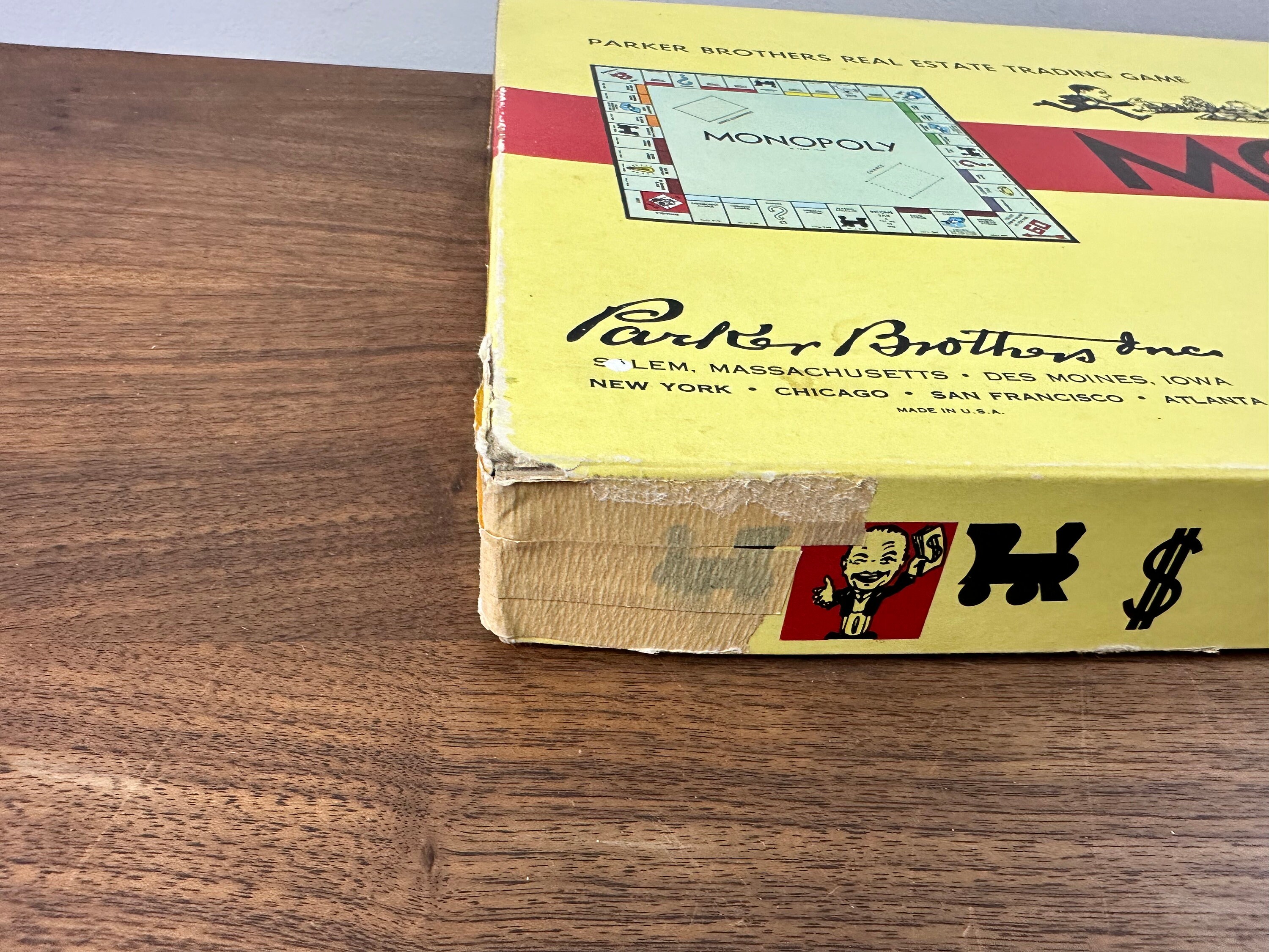 Vintage 1954 Monopoly Game by Parker Brothers: Yellow Box Edition
