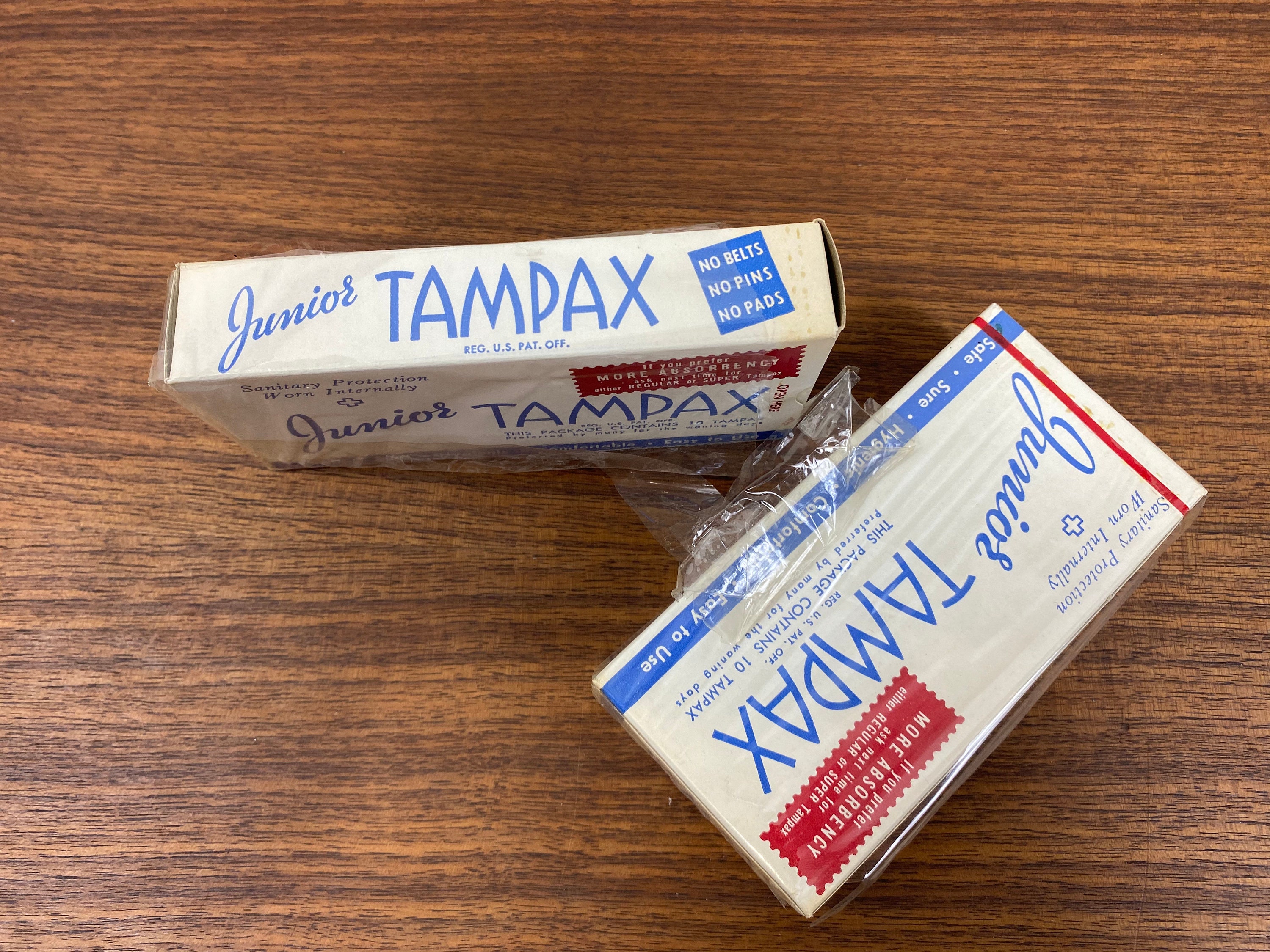 Two Boxes of Junior Tampax still in sealed plastic one Etsy