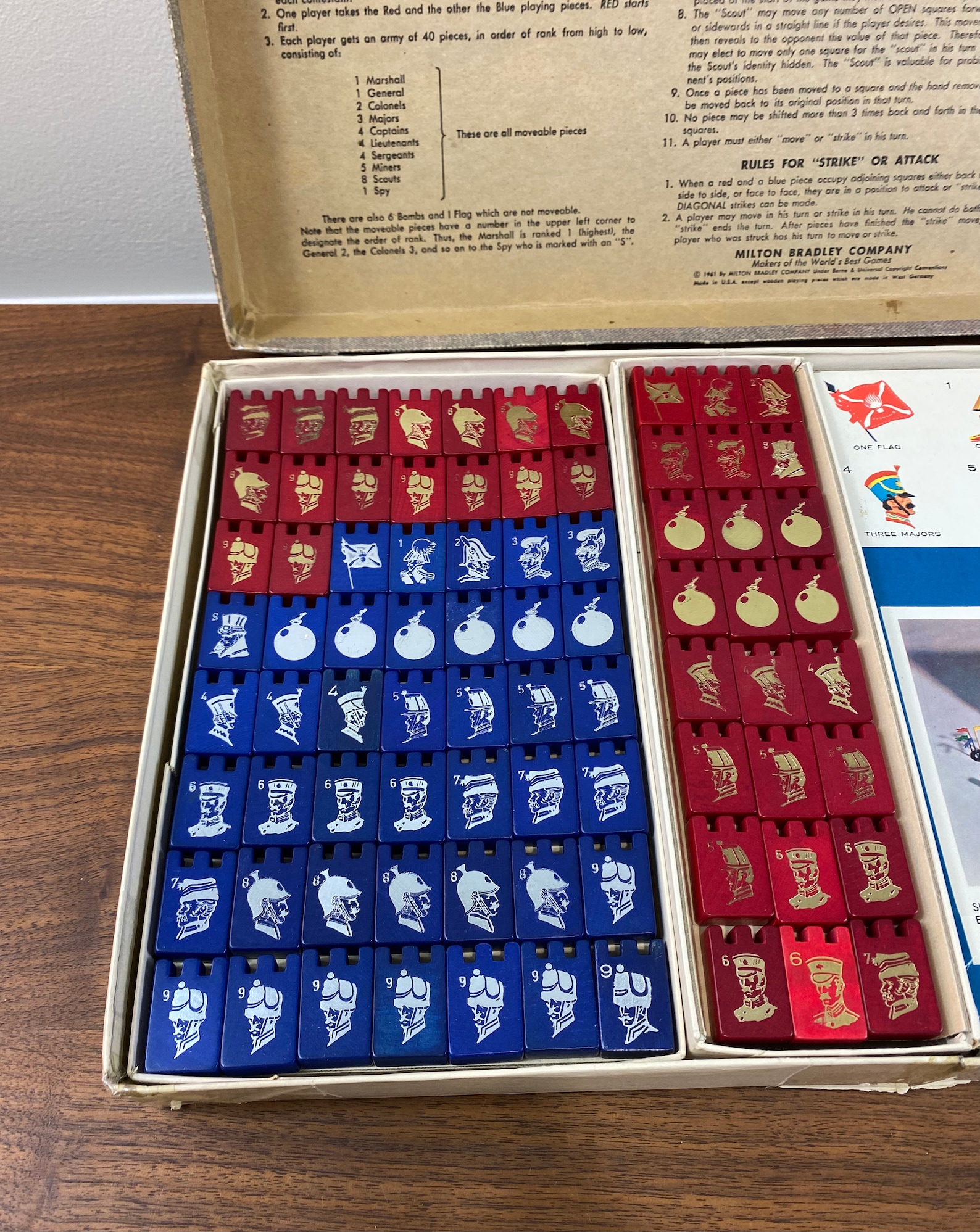 Vintage 1961 Stratego Board Game by Milton Bradley Wood Game Etsy