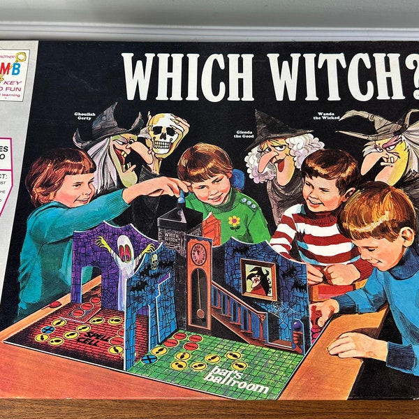 Vintage 1971 Which Witch Board Game - Complete (Older version with non-folding board) - Collectible Condition