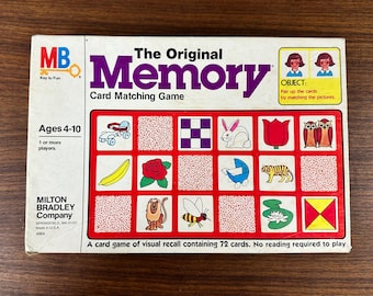 Vintage 1980 Milton Bradley Memory Game - 33/36 pairs