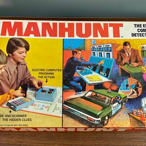 Vintage 1972 Manhunt Electric Computer Detective Game by Milton Bradley