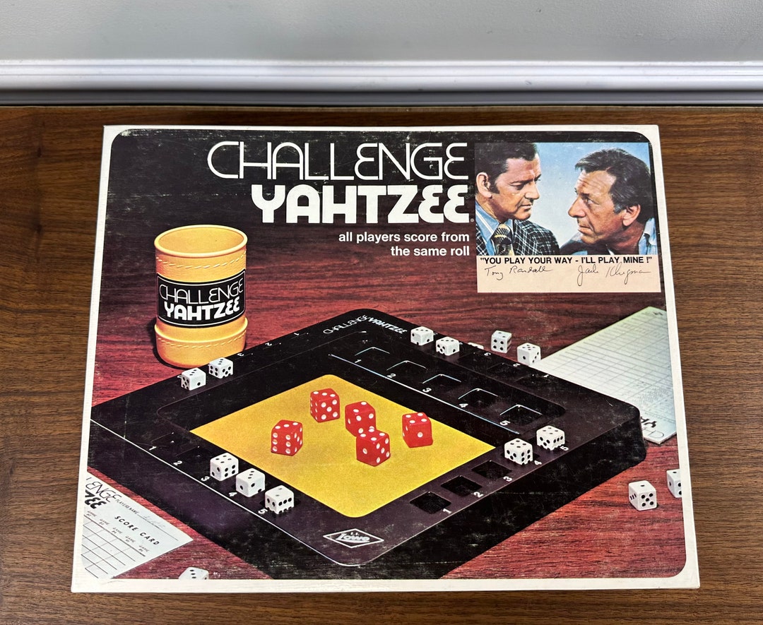 Vintage 1974 Challenge Yahtzee Poker Dice Game Complete Tv's Odd Couple