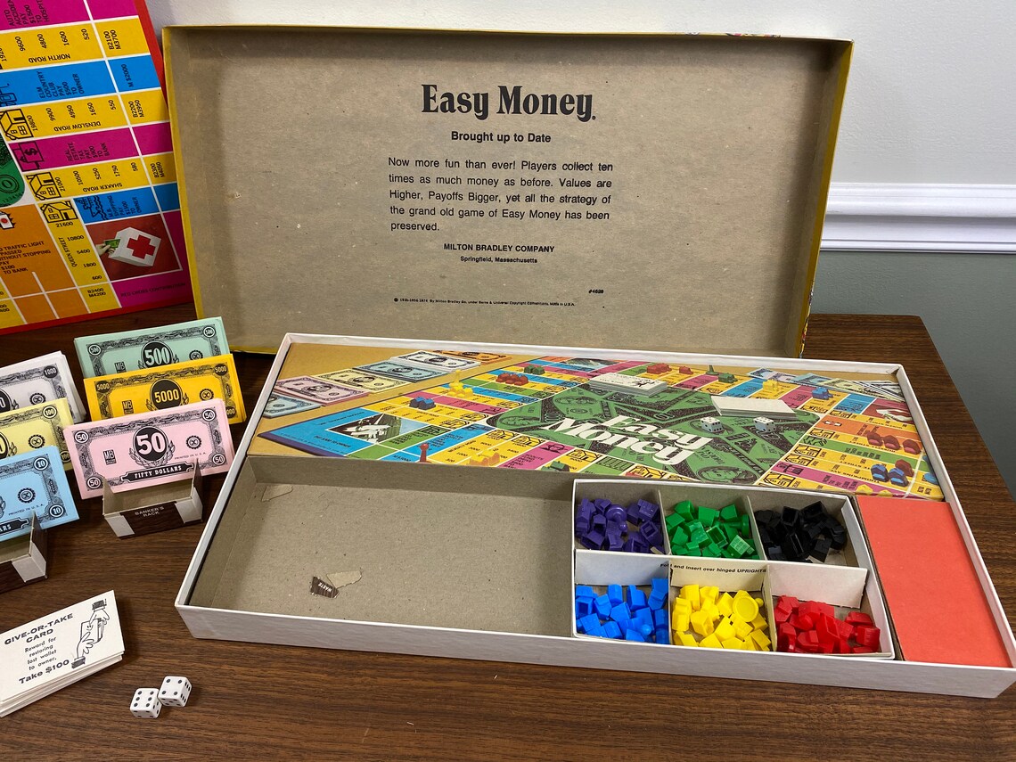 Vintage 1974 Easy Money Board Game by Milton Bradley Etsy
