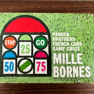 Vintage 1962 Mille Bornes French/English Card Game by Parker Brothers - Complete