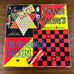 Vintage 1950s-60s Whitman Chinese Checkers and Checkerboard Checkers #4721 Complete