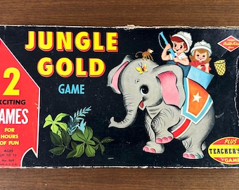 Vintage 1950s Jungle Gold Game plus Teacher's Pet by Built-Rite - Complete