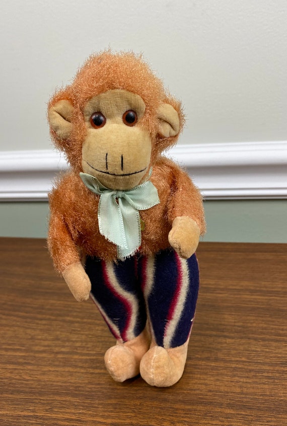 Vintage Japanese Sakai Soft Toy Monkey in Striped Pants Etsy UK