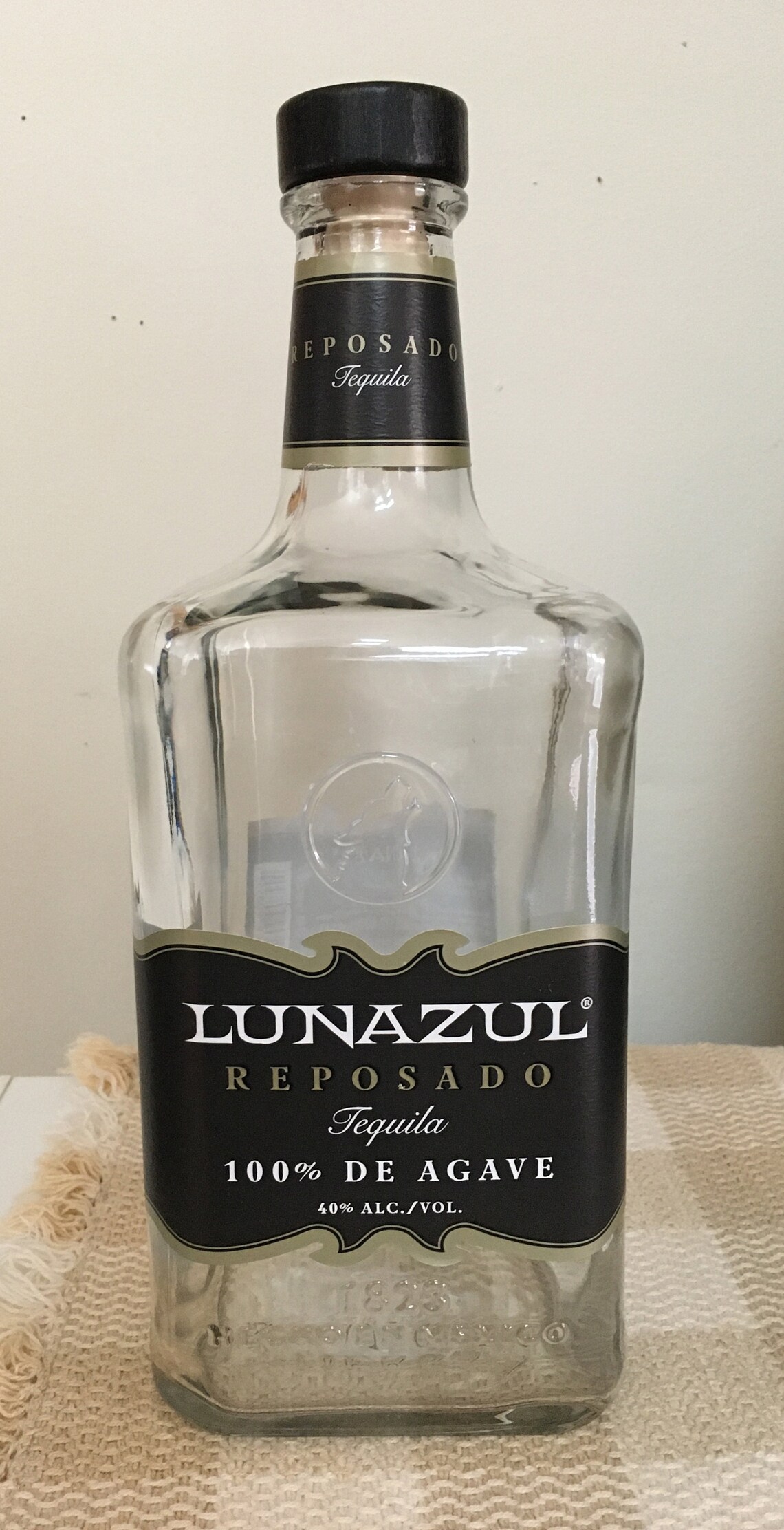 Botella de tequila vacía media galón cuadrada Etsy