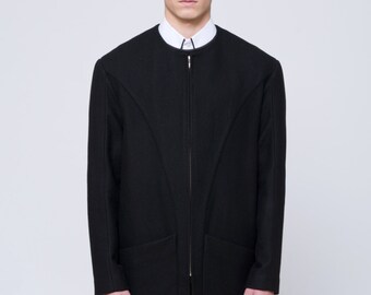 Mens Coat Mens Wool Coat Mens Black Coat Mens Long Coat Mens Winter Coat Mens Overcoat Minimalist clothing Mens raincoat Mens Jacket For men