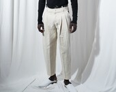 Pantalones de Hombre, Hombres Pantalones Blancos, Hombres Crema Pantalones, Hombres A medida Pantalones, Pantalones de Hombre, Pantalones Plisados Hombres, Pantalones de Lino Mens, Pantalones Minimalistas