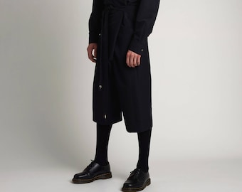 Herren Cupro Seide Fischerhose: Schwarzer Harem Stil, Drop Crotch