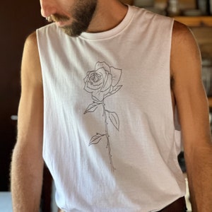 Mens Tank Top Herren ärmelloses T-Shirt Herren weißes Tank-Top Herren weißes Tank-Top Bedrucktes Tank-Top Minimalistische Herrenkleidung brennende Mannkleidung