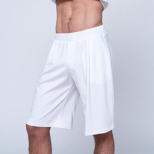 Mens Shorts Mens white shorts Mens Bermuda Shorts Mens Short Shorts Mens harem shorts Mens short pants Mens clothing Mens fashion Minimalist image 1