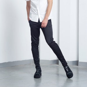 men's skinny black dress pants
