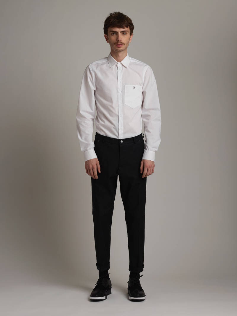 mens white skinny shirt