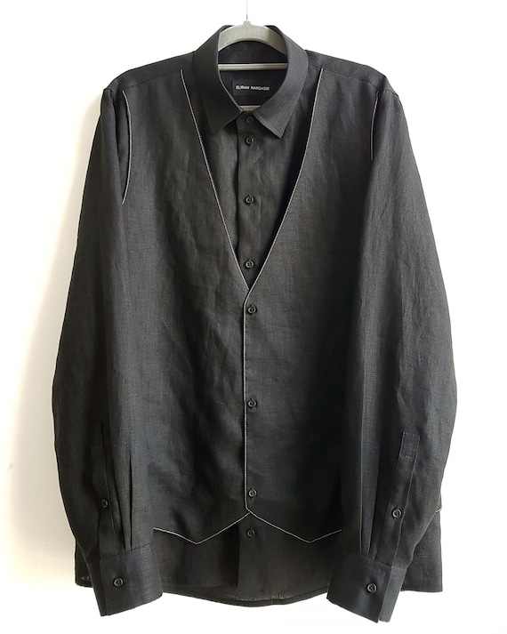 loose black button up shirt