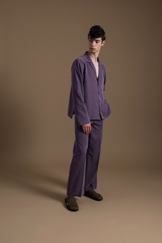 Mens top purple shirt