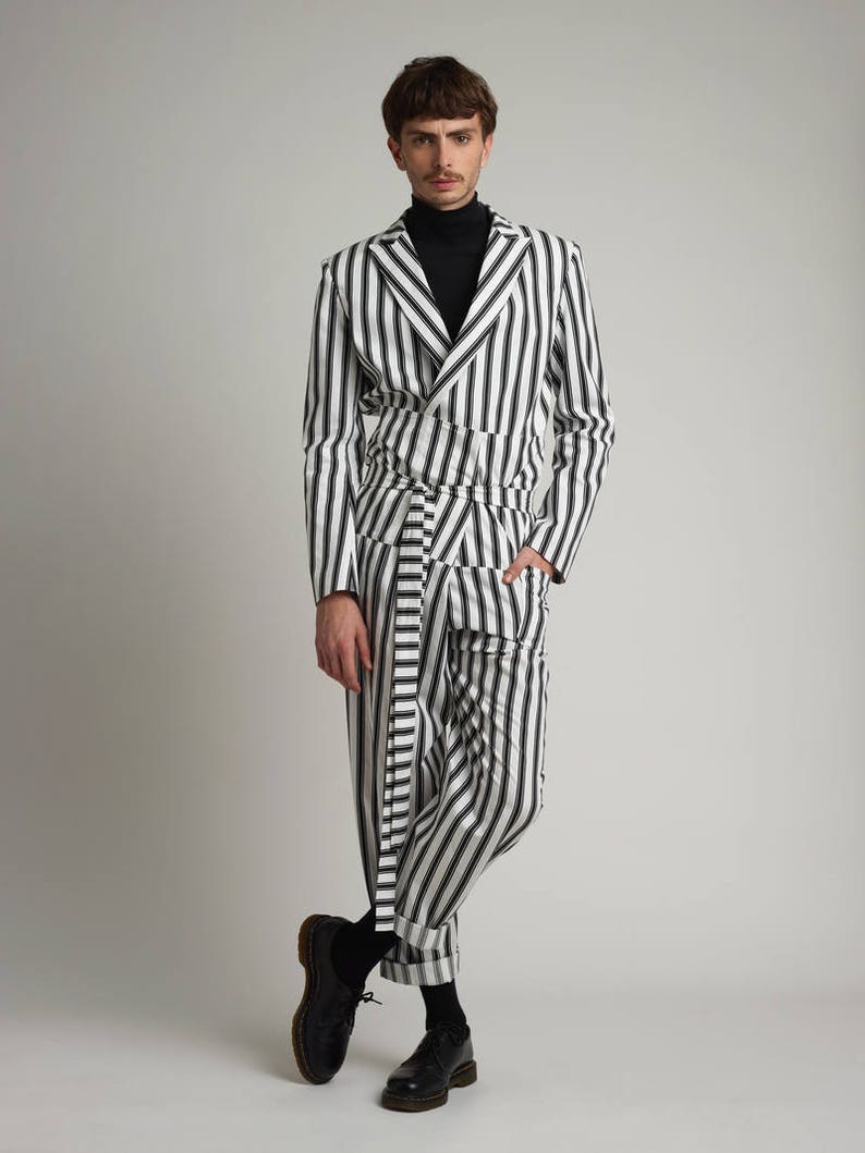 Mens Pants Mens Fisherman Pants Mens Loose Pants Mens Striped Pants