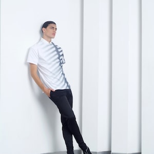 Mens shirt Mens white shirt short sleeve shirt printed shirt cotton shirt Mens tshirt white tshirt cotton shirt minimalist clothing fashion