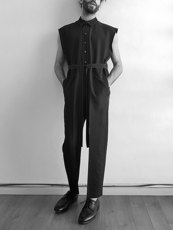 mens black jump suit