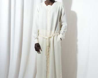 Mens Kaftan, Mens Galabiya, Mens white Kaftan, Mens Linen Kaftan, Mens tunic, Mens linen Galabiya, Mens linen tunic, Mens wool kaftan