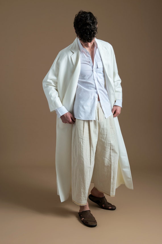 Pantaloni da uomo pantaloni bianchi da uomo pantaloni crema | Etsy Italia