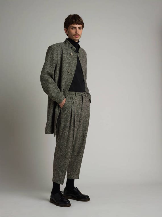 Mens Pants, Mens Gray Pants, Mens Pleated Pants, Tailored Pants, Oversized  Pants, Mens Wool Pants, Mens Loose Pants, Japanese Pants Trousers 