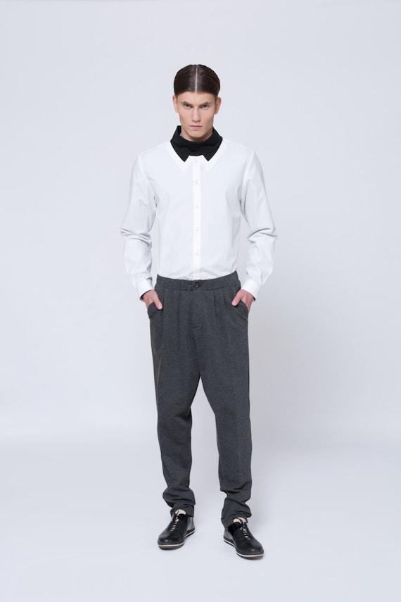 Mens Shirt Mens White Shirt Mens White Dress Shirt White Etsy etsy