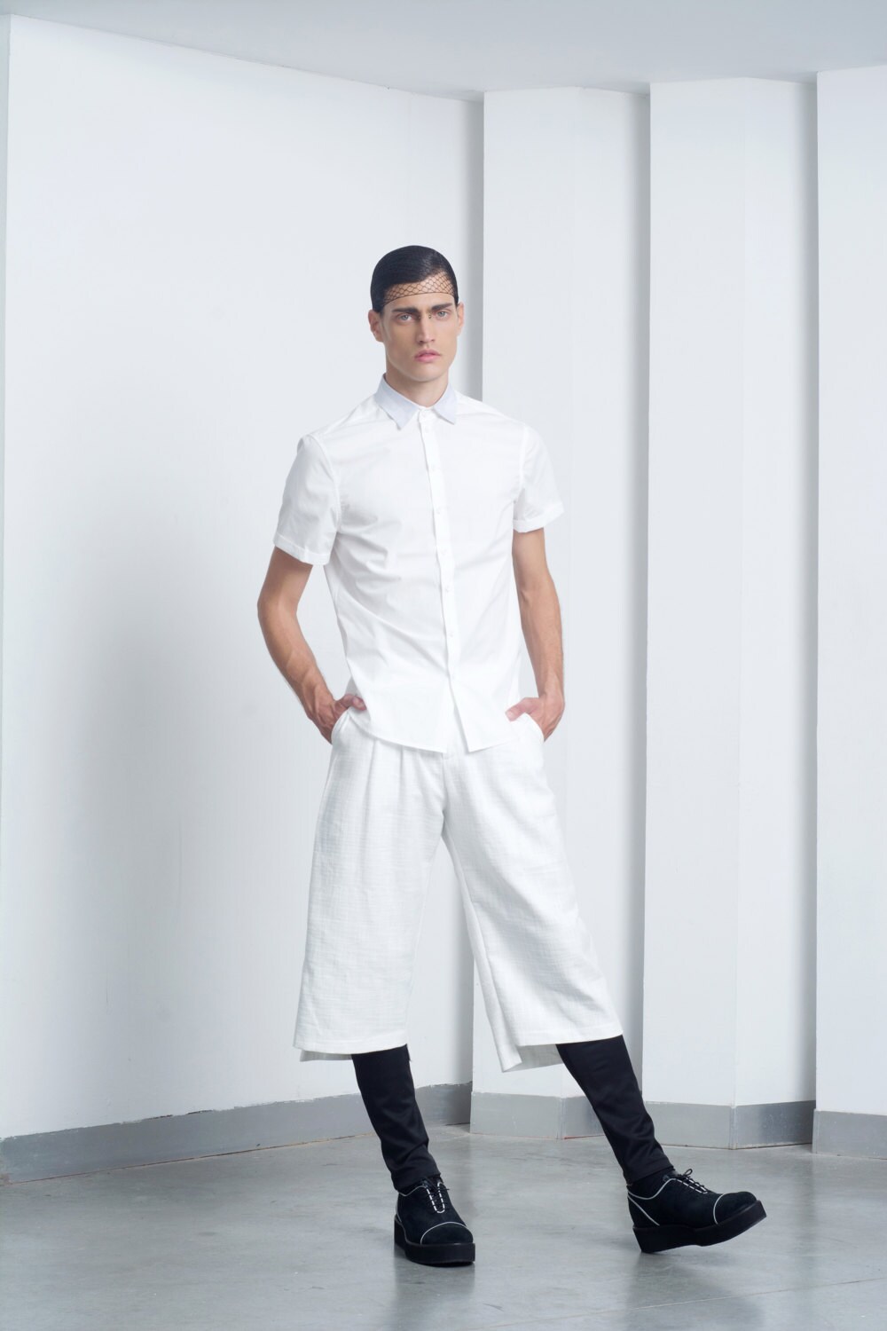 Short Sleeve Dress Shirt Mens Button 