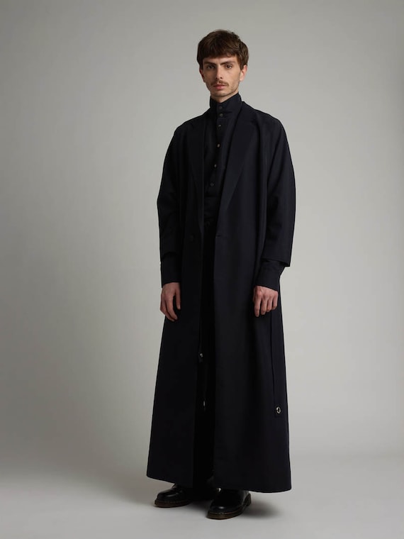 manteau homme long noir