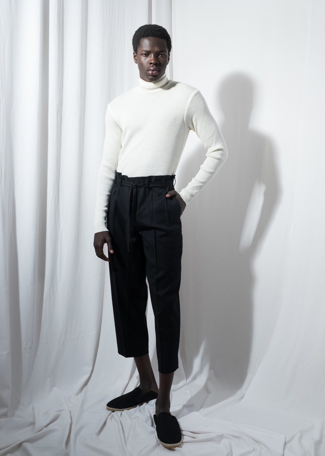 Mens Pants Mens Black Pants Mens Wool Pants Mens Oversized Etsy