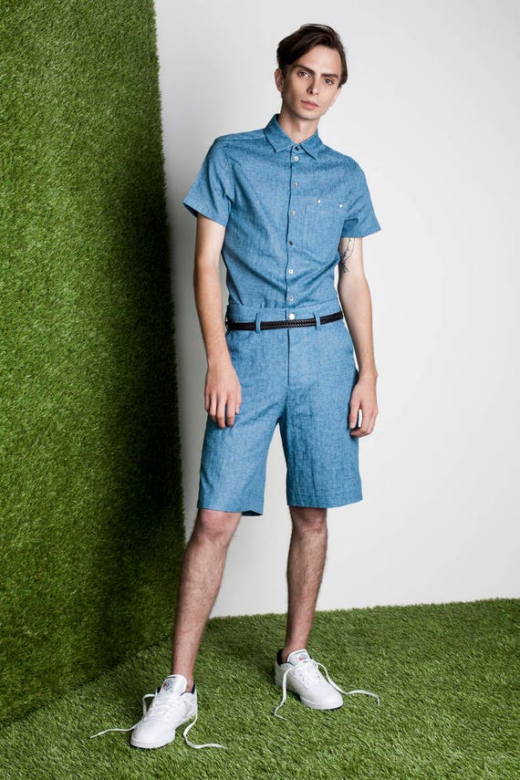 Mens Shirt Mens Blue Shirt Short Sleeve 