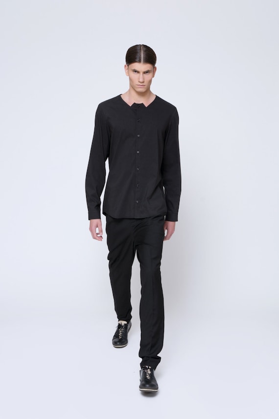 Herenshirt heren zwart shirt heren dress shirt zwart shirt voor