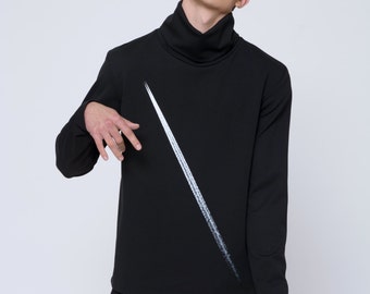 Mens sweater Mens Turtleneck sweater Mens black sweater Mens clothing Loose turtleneck sweater Mens fashion mens pullover mens jumper