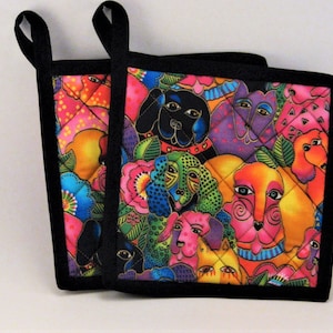 Laurel Burch Dogs set of (2) Hot Pads