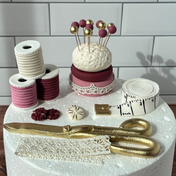 Seamstress Fondant/Gum Paste Cake Toppers