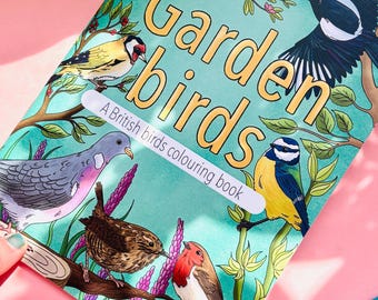 British Garden Birds Colouring Book | A5 Bird Colouring Book for Adults & Kids | Nature Inspired Gift