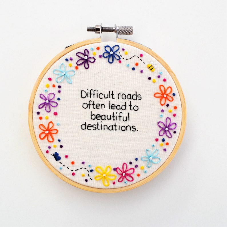 Embroidery Inspirational Quote/ Hand Embroidery Hoop Art/ Etsy