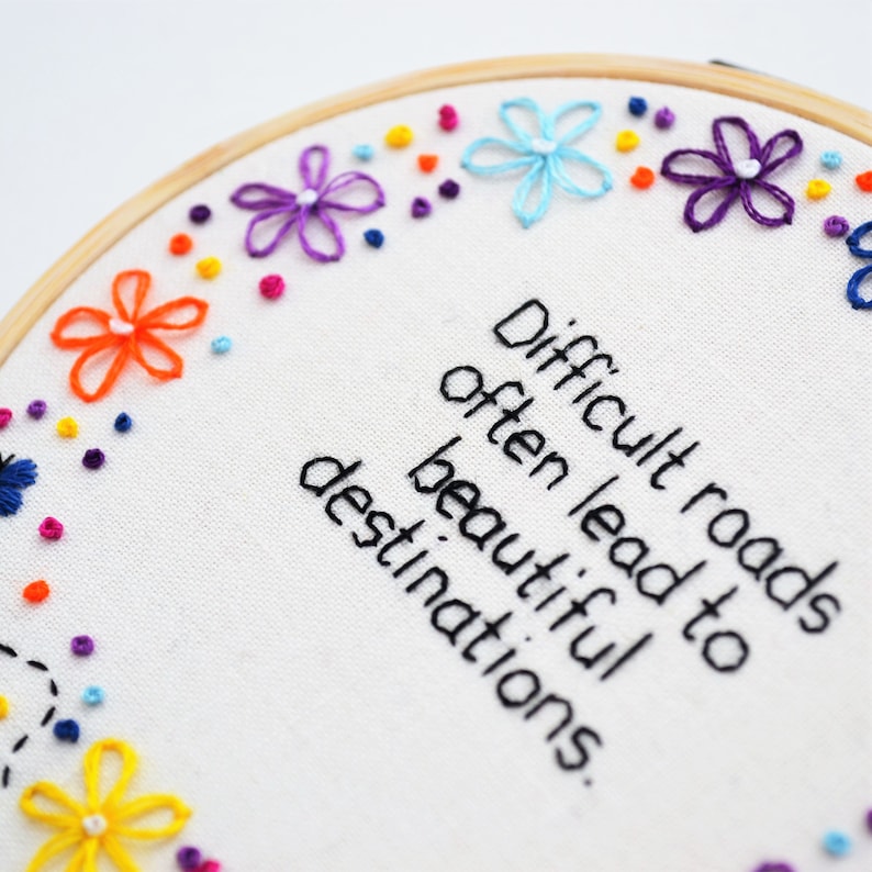Embroidery Inspirational Quote/ Hand Embroidery Hoop Art/ Etsy