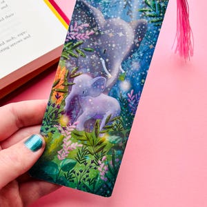 Elephant Illustration Bookmark | Tropical Rainforest Bookmark | Wildlife Nature Gift for Readers