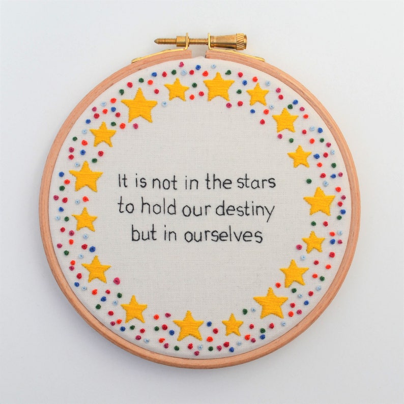 Inspirational quote hand embroidery 5 inch hoop wall art  etsy