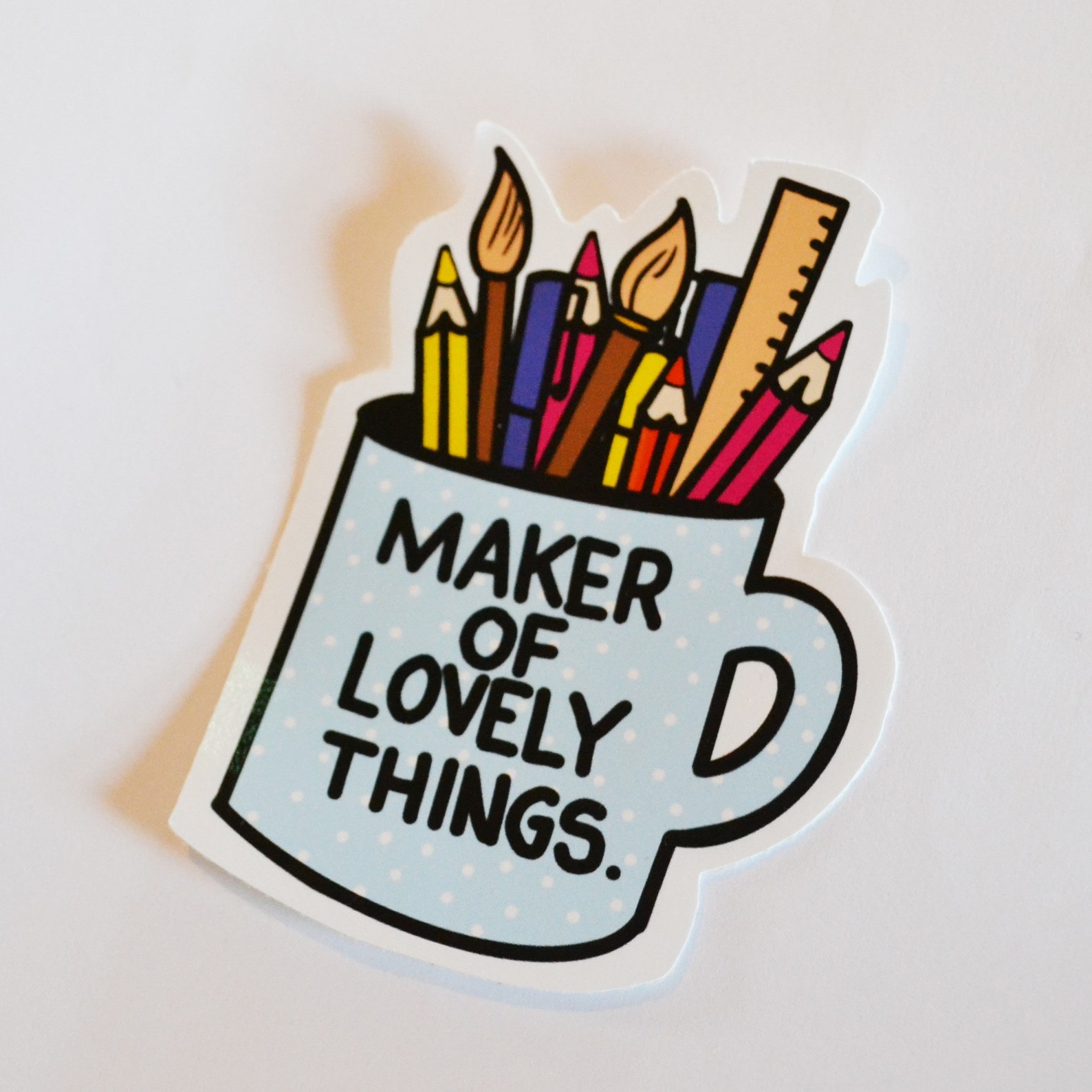 Maker of Lovely Things Vinyl 10cm Stickers. Digital Etsy