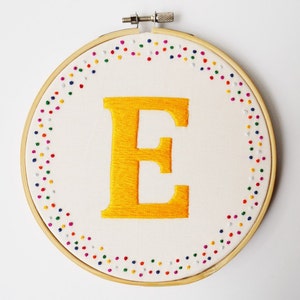 Personalised Embroidery Art Initial/Letter Hoop Art Choose your own coloursMADE TO ORDER image 1